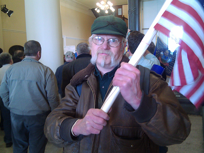 John Clarke, a tea party activist from Monmouth: "We need common-sense fiscal responsibility."
