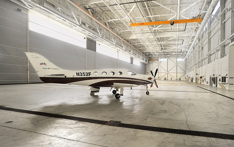 Kestrel Aircraft Co. is leasing hangar space at the airport to manufacture turboprops like this one.