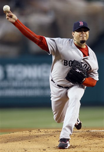 Boston Red Sox starting pitcher Josh Beckett allowed two runs on three hits in eight innings of work Thursday night against the Los Angeles Angels in Anaheim, Calif. The Red Sox won 4-2 in 11 innings.
