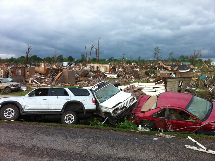 Devastation in the aftermath of a tornado that flattened Pleasant Grove, Ala.