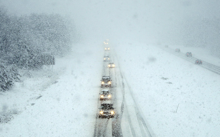 Motorists make their way north this morning on Interstate 295 in Freeport.