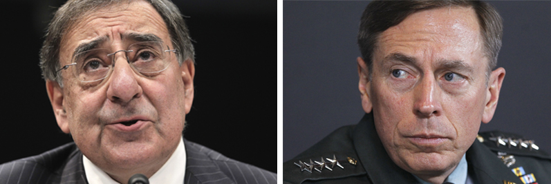 CIA Director Leon Panetta. left, and Gen. David Petraeus
