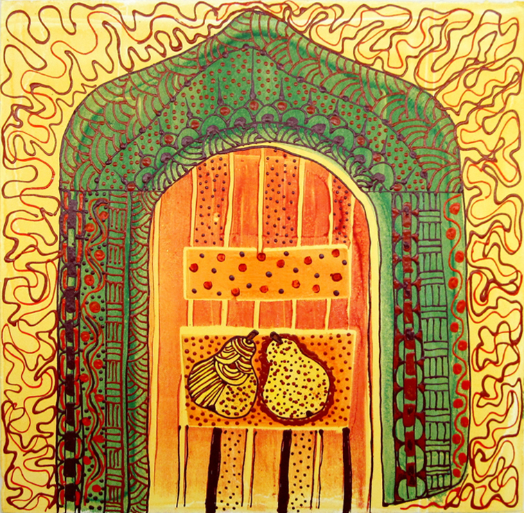 Peregrine Press artist Mary Lou Lipkin collaborated with Mwana of Zanzibar on this piece.
