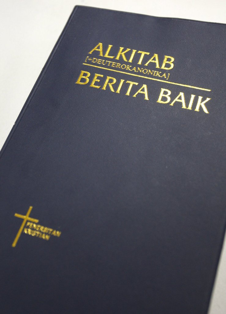 A Malay-language Bible in Kuala Lumpur – the words read “Bible, Good News.”