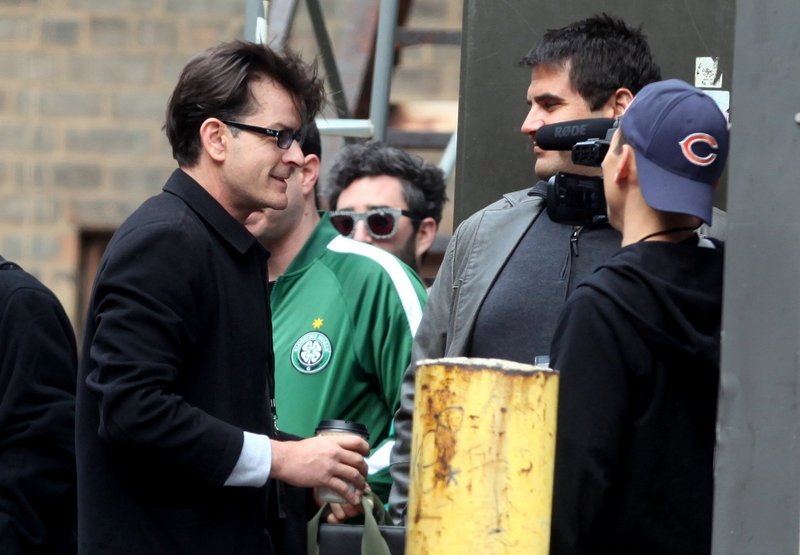 Charlie Sheen greets fans Saturday in Detroit, where he kicked off a 20-city, month-long variety show tour.