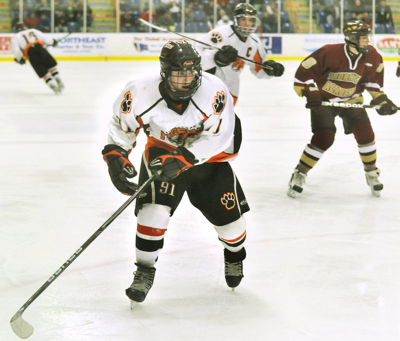 Though only a sophomore, Brady Fleurent was the leading scorer in Class A hockey this winter, producing 32 goals and 34 assists in 21 games.