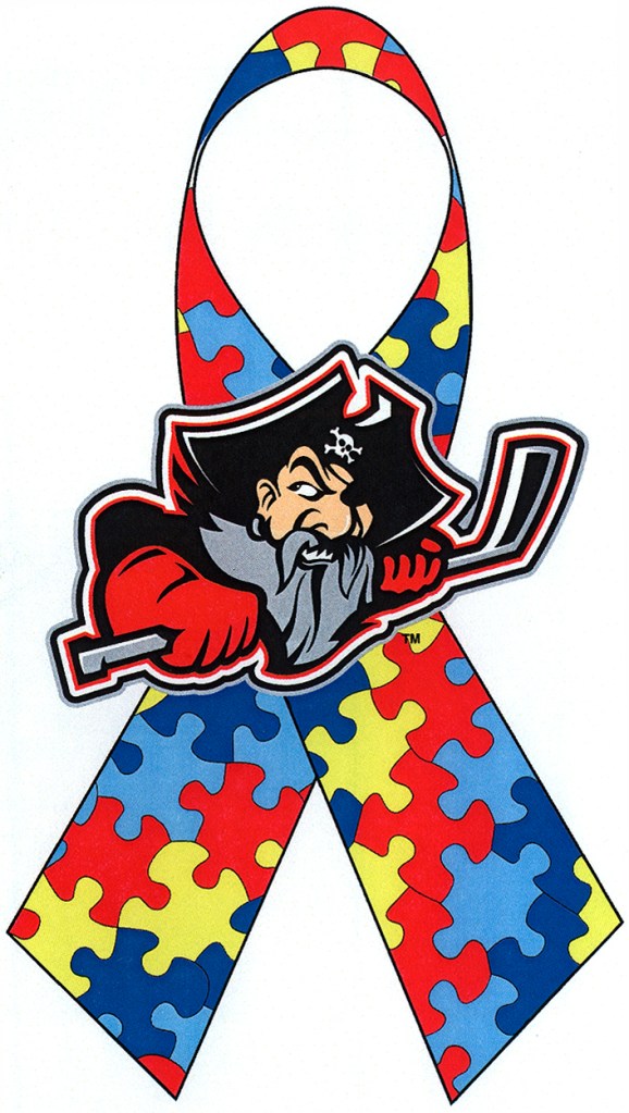 The logo on the Pirates' jerseys tonight will incorporate the puzzle symbol of the Autism Society of America.