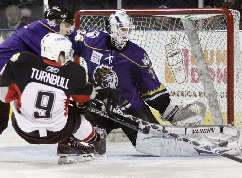 Travis Turnbull of the Pirates plays a physical brand of hockey that is a welcome addition for the team as it begins its playoff series this week with the Connecticut Whale.