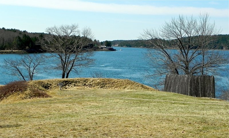 From Fort Edgecomb, paddlers can enjoy the view of the Sheepscot River south toward Westport Island. The state historic site is officially closed until Memorial Day, but canoeists and kayakers on river trips can stop there.