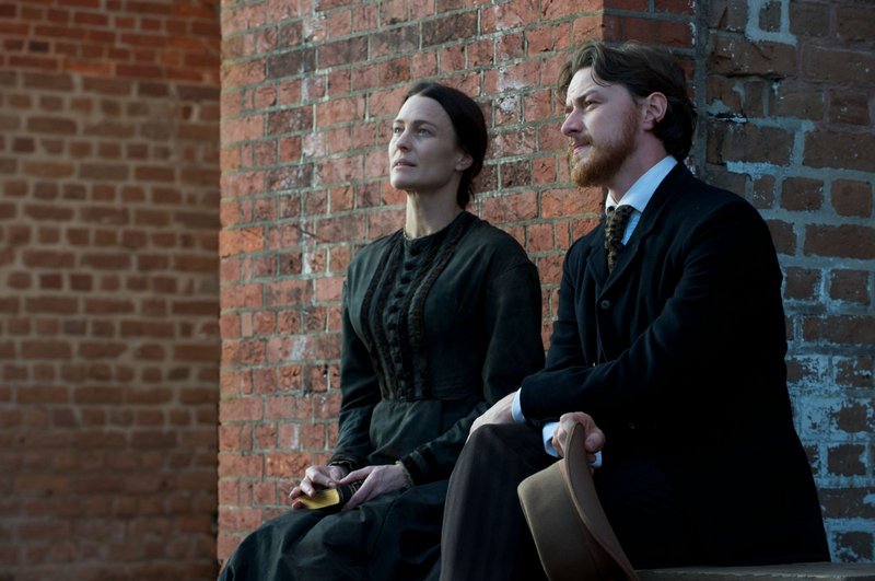 Robin Wright as Mary Surratt and James McAvoy as Frederick Aiken in the Robert Redford-directed drama "The Conspirator."
