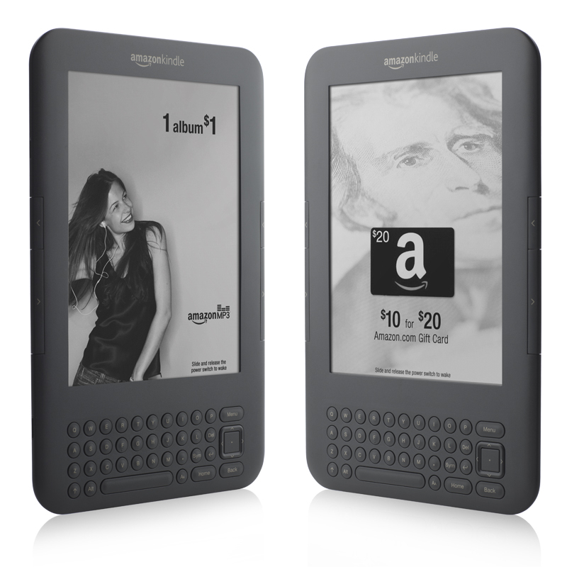 The $114 Kindle with Special Offers displays screen savers offering deals on Amazon products, above, as well as ads from brands including Buick and Olay.