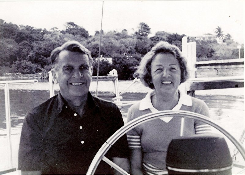 Madelene and Robert Russ cruise along the Maine coast about 30 years ago. “They were both Mainers who loved Maine and loved the ocean,” their daughter-in-law said. He died in 2006.