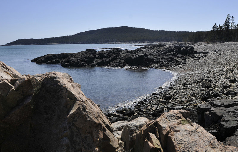 Schoodic Head in Acadia National Park, as seen from Schoodic Harbor, is considered by some as one of the most beautiful stretches of coastline in the world.
