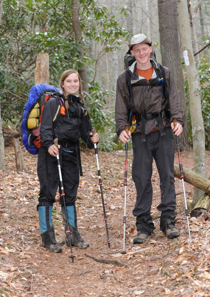 Kasi Quinn and Kyle King, students at Emory & Henry College in Virginia, are hiking the Appalachian Trail as part of the college’s Semester-A-Trail program.