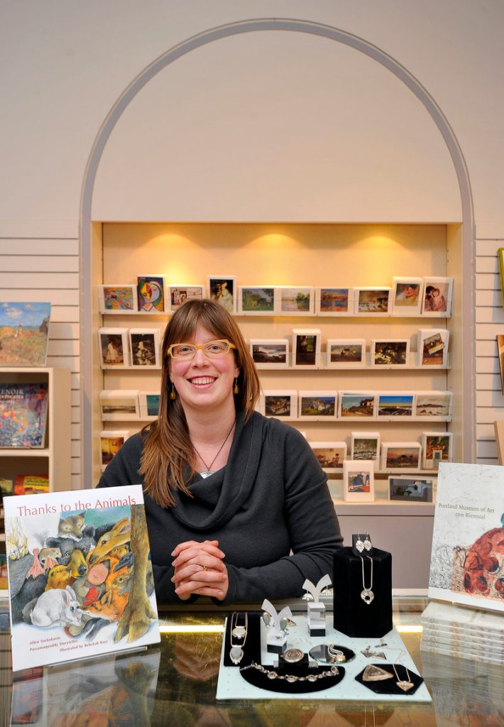 Sally Streuver, the Portland Museum of Art’s new store manager, is stocking more work by Maine artists and authors.