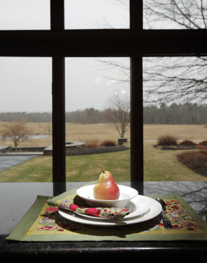 Tanya Preston's kitchen affords magnificent views of the fields behind her home.