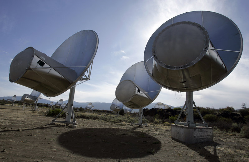 The 42 radio dishes at the Allen Telescope Array in Hat Creek, Calif., had scanned the universe since 2007 for signs of alien life. The dishes have been shut down due to a steep decline in federal and state funding, the SETI Institute said this week.