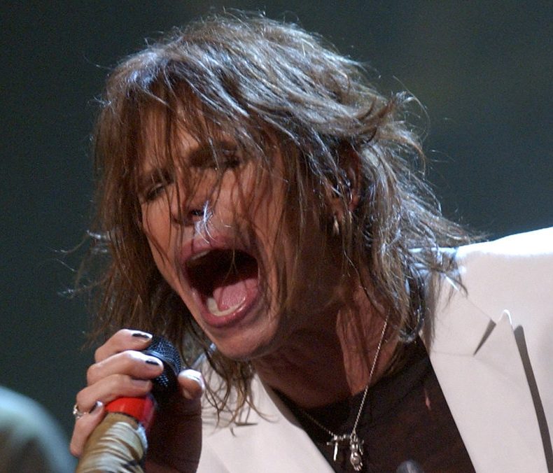 Steven Tyler, lead singer for Aerosmith, performs at MTV’s 2002 tribute to the rock band.