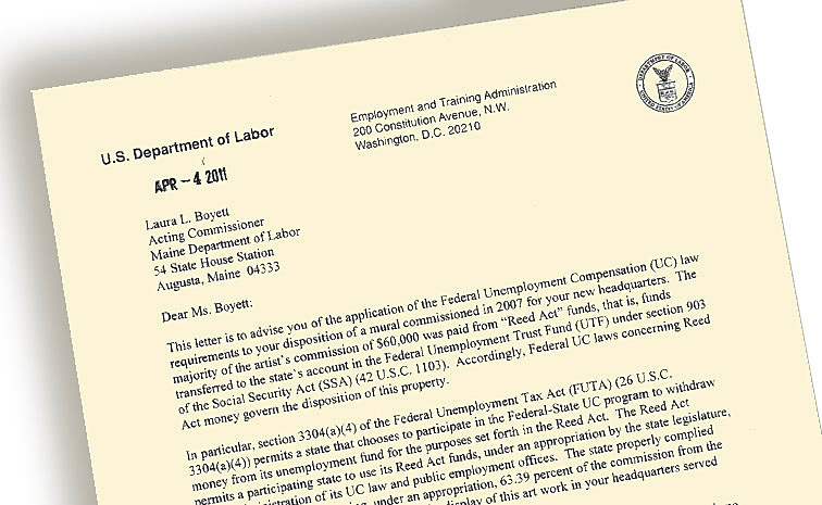 Detail of US Labor Department letter to the Maine Labor Depatment.