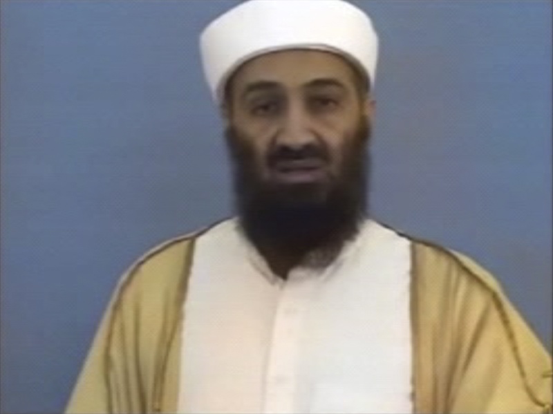 In this undated image taken from video provided by the U.S. Department of Defense, Osama bin Laden is shown in a new video released today. Newly released videos show Osama bin Laden watching himself on television and rehearsing for terrorist videos, revealing that even from the walled confines of his Pakistani hideout, he remained a media maestro who was eager to craft his own image for the cameras.