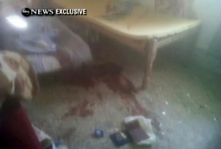 This frame grab from video obtained by ABC News shows a section of a room in the interior of the Abbottabad compound where it is believed Osama bin Laden was killed.