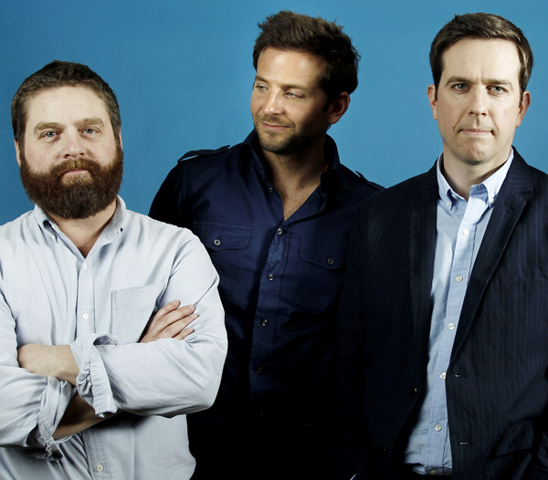 Actors Zach Galifianakis, left, Bradley Cooper, center, and Ed Helms, star in the upcoming film "The Hangover Part II."