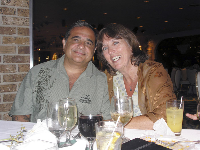 John Valentino, 57, left, and wife Debbie Deborah Martinez, 54, met online two years ago.