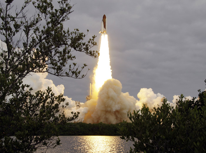 The space shuttle Endeavour lifts off from Kennedy Space Center in Cape Canaveral, Fla., today, beginning a 14-day mission to the international space station.
