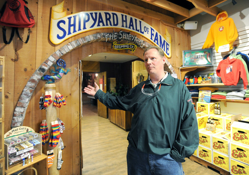 Trade brewer Bruce Elam leads a tour of the Shipyard Brewing Co. in Portland. Shipyard made about 1,500 barrels of beer in 1991; it now makes about 98,000 barrels a year.