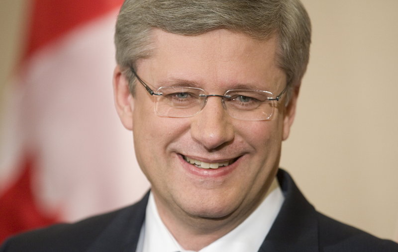 Prime Minister Stephen Harper speaks at a news conference in Toronto on Tuesday, a day after his Conservative Party won a long-sought majority in Parliament with a decisive win over Liberals.
