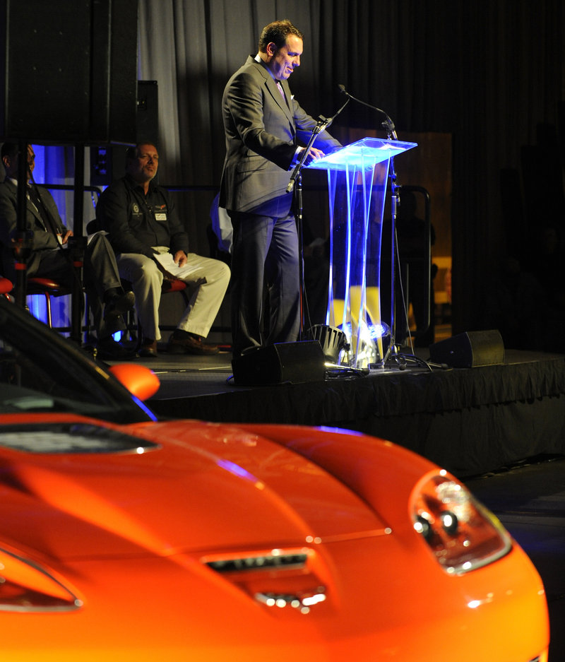 Mark Reuss, GM’s North American president, announces at the Corvette Plant in Bowling Green, Ky., that GM will invest $131 million in the assembly plant.