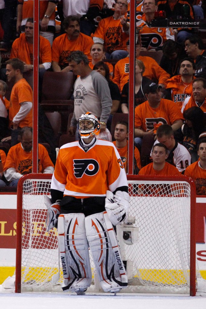 Brian Boucher and the Flyers' other goalies are shouldering the blame for the team's shaky showing in the 2011 playoffs, including its 0-3 series deficit against the Bruins.