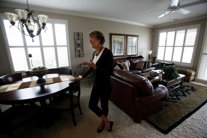 Sheila Safley stands in her home in Lincoln Hills, Calif., one of the fastest-growing cities in the state. “It’s like a cruise ship that doesn’t sail,” she said of the Sun City retirement community where she lives, and where most of the growth has occurred.