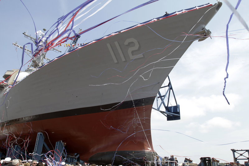 The future USS Michael Murphy, the last in a long line of Arleigh Burke-class destroyers, is christened Saturday at Bath Iron Works. The ships’ successor, the DDG-1000 Zumwalt, will cost at least three times as much.