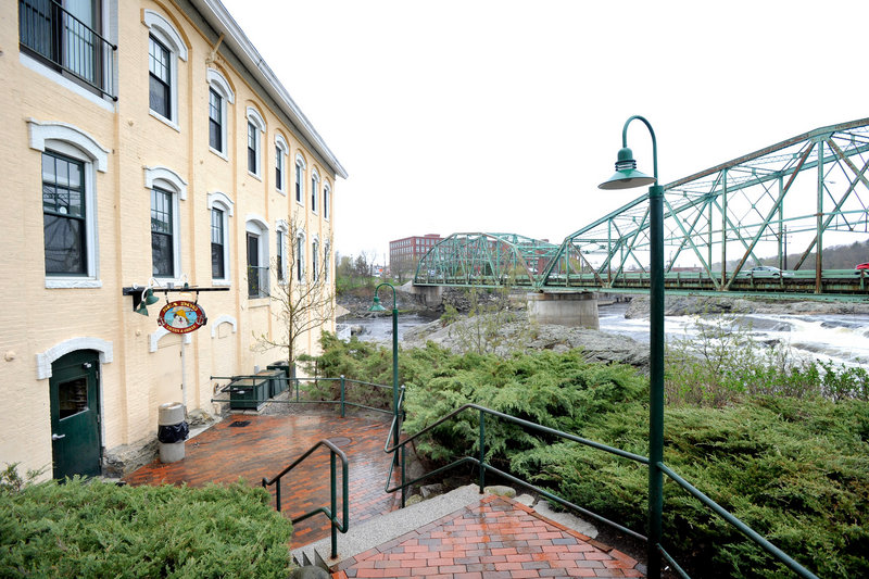 The restaurant is in a renovated mill on the Androscoggin River.