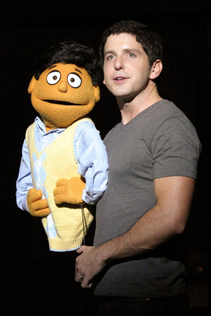 Howie Michael Smith with Princeton, his puppet counterpart, will reprise his Broadway role in Avenue Q at the Ogunquit Playhouse starting May 25.