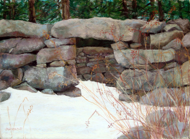 “Waldoboro Horse Paddock,” a pastel by Barbara Vanderbilt, will be at the Downtown Gallery in Washington.