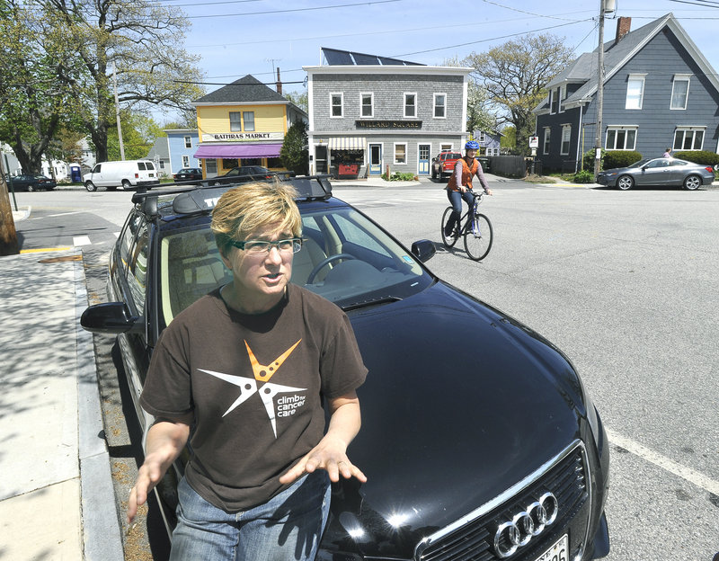 Jac Ouellette of Day Street fears that allowing Ebo’s Market in South Portland’s Willard Square would contribute to an increase in traffic and cut into neighborhood parking.