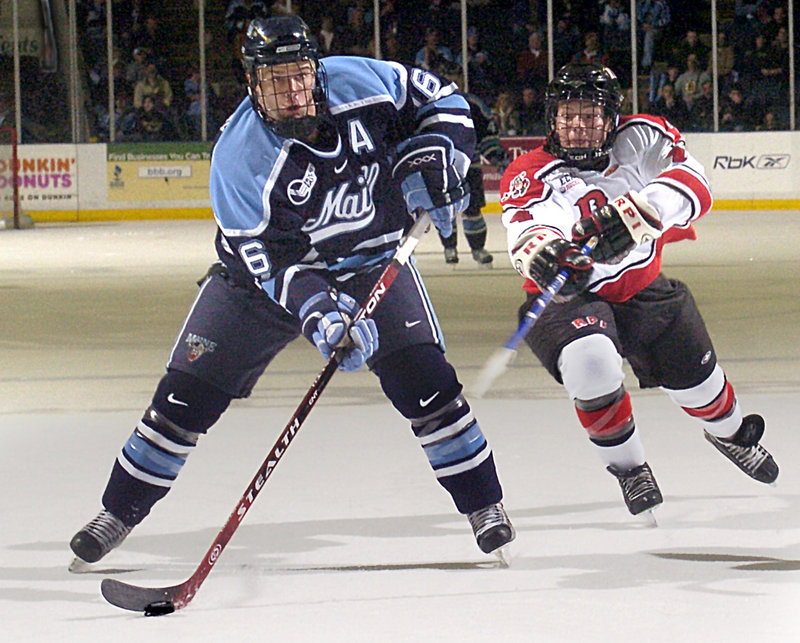 Rob Bellamy played at Maine from 2004 to 2008 before turning pro in the Philadelphia Flyers organization. He played this season in England.
