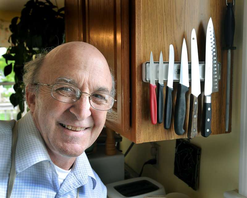 Sharpener David Orbeton likes to keep his knives on a magnetic holder, "because I can just wipe them off and hang them right up." He recommends storing kitchen knives in sleeves if they're kept in drawers.