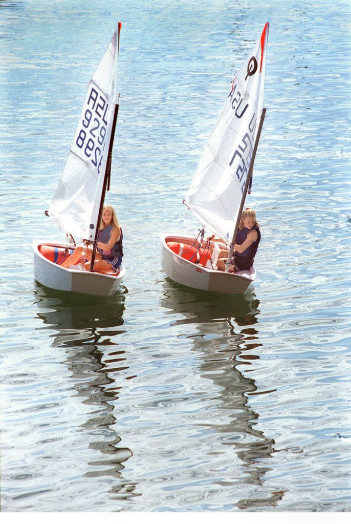 Optimist dinghys will be used for the younger students in the Harraseeket Yacht Club sailing program this summer.