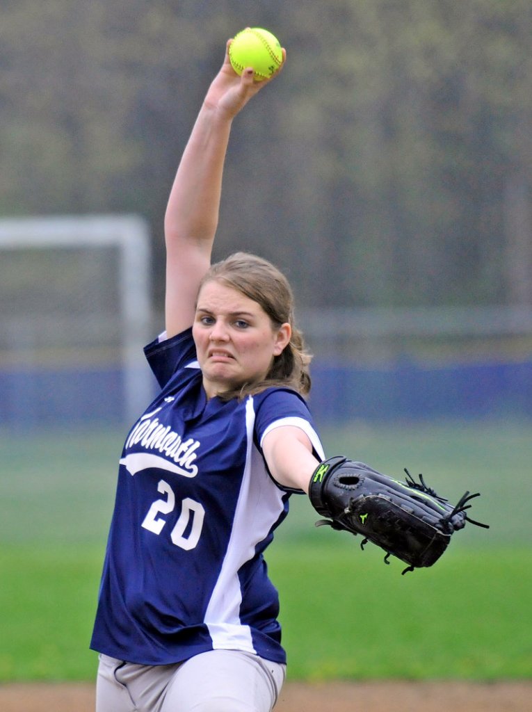 Laura Klepinger of Yarmouth came on in relief in the first inning Wednesday and delivered some key outs to help the Clippers come away with a 3-1 victory at home against Cape Elizabeth.