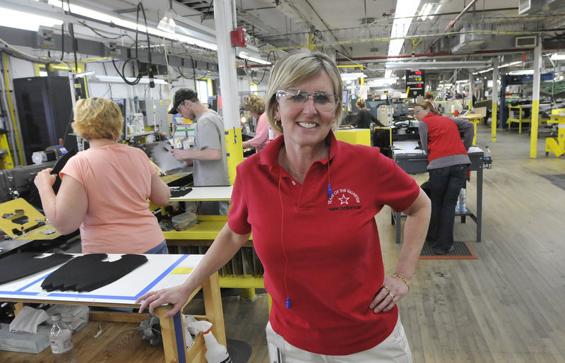 Raye Wentworth, who manages New Balance’s Norridgewock plant, joined the company as an accounting clerk. She grew up in Canaan, and both of her parents worked for a time at a shoe factory.