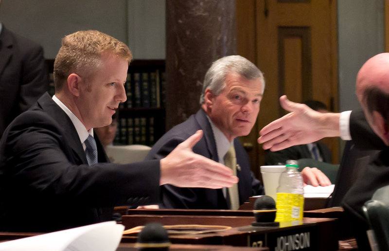Republican state Sen. Stacey Campfield, left, sponsored the bill that was approved Friday.