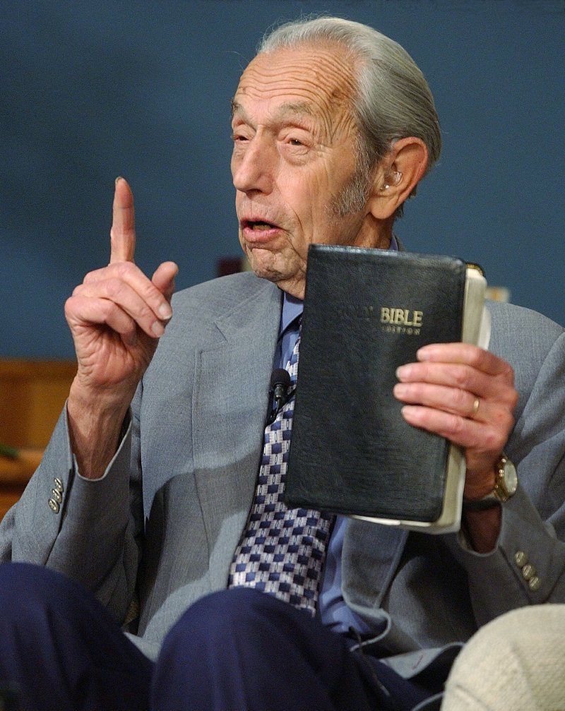 Harold Camping, seen in 2002, in San Leandro, Calif., also predicted the end of the world in 1994 – but blamed that on a mathematical error.