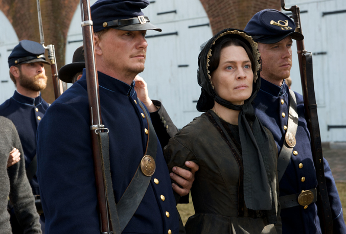 Robin Wright stars as Mary Surratt, who was hanged as a conspirator in the assassination of President Abraham Lincoln, in "The Conspirator," now showing.