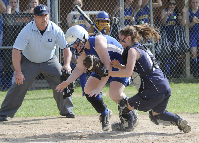 Lake Region had a 1-0 lead Wednesday and was looking for more, seeking to hand Fryeburg Academy its first loss. But when Heidi Jewett attempted to score from second...