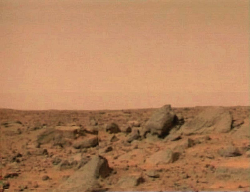 The surface of Mars is shown in this image transmitted from the Mars Pathfinder probe on July 4, 1997. The idea of Mars exploration has led to the release of “A One Way Mission to Mars: Colonizing the Red Planet,” a compilation of articles from the Journal of Cosmology, plus some additions from scientists and others.