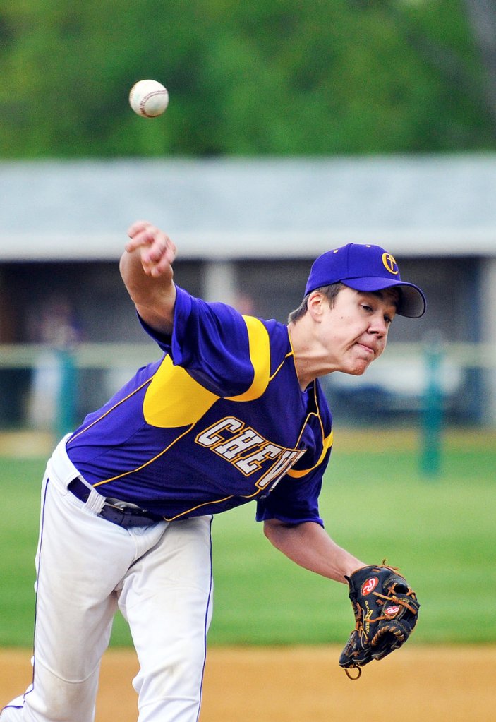 Mitchell Powers of Cheverus allowed five hits against Windham, with one walk and 12 strikeouts.