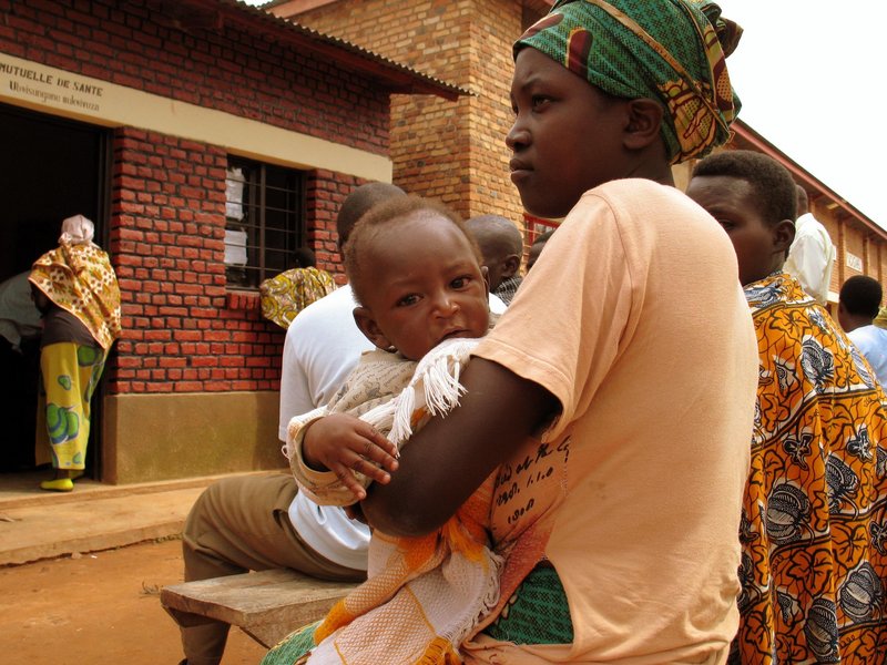 A mother and child are among those waiting to receive treatment at an HIV clinic in Nyagasambu, Rwanda. An estimated 22.4 million people in Africa are infected with HIV.